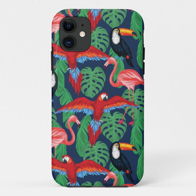 Tropical Birds In Bright Colours Case-Mate iPhone Case (Back)