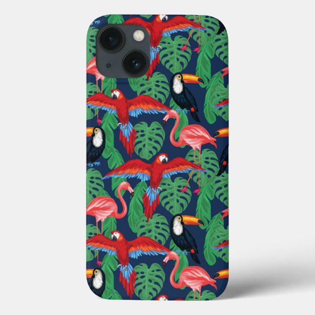 Tropical Birds In Bright Colours Case-Mate iPhone Case (Back)