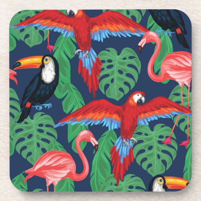Tropical Birds In Bright Colours Coaster (Front)