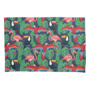 Tropical Birds In Bright Colours Pillowcase