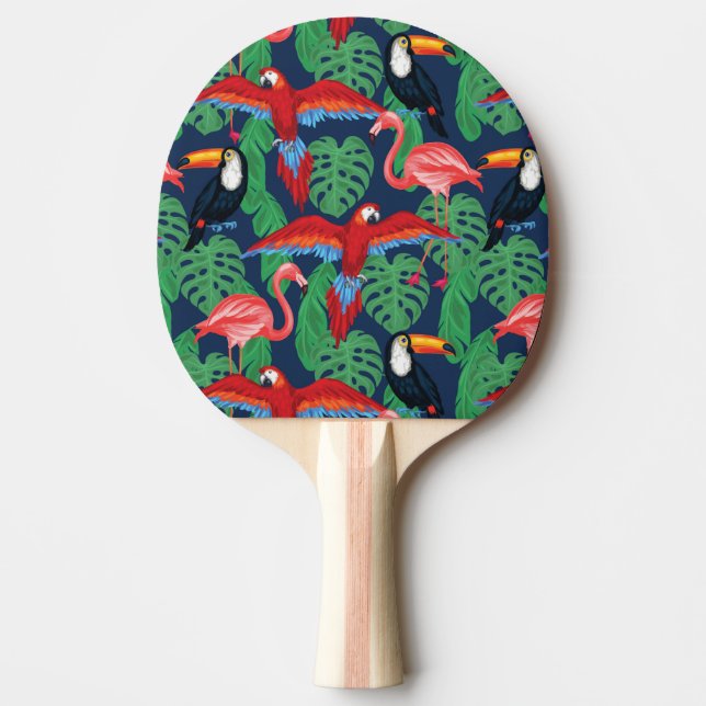 Tropical Birds In Bright Colours Ping Pong Paddle (Front)