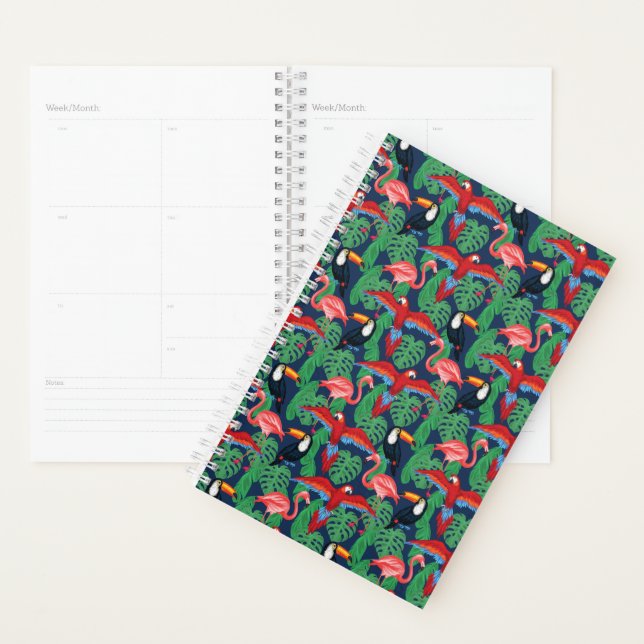 Tropical Birds In Bright Colours Planner (Display)