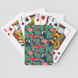 Tropical Birds In Bright Colours Playing Cards