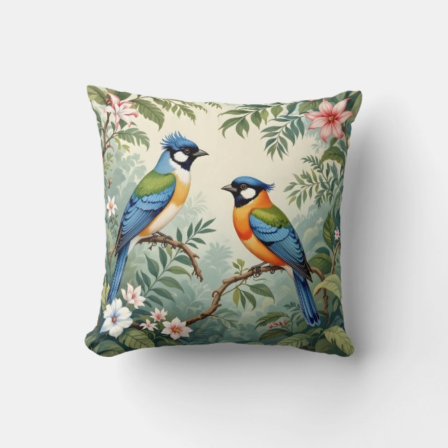 Tropical Birds in the Jungle Cushion (Front)