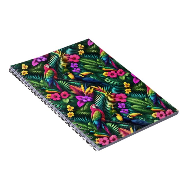 Tropical Birds Jungle Dreams Seamless Surface Patt Notebook (Right Side)