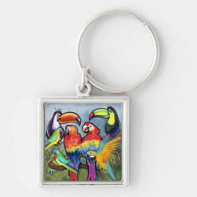 Tropical Birds Key Ring (Front)