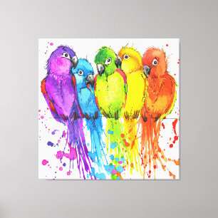 Tropical Birds of a Feather Canvas Art