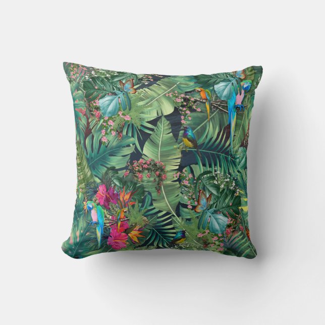 Tropical Birds of Paradise  Cushion (Front)