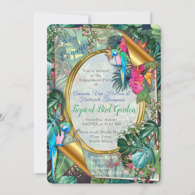 Tropical Birds of Paradise  Invitation (Front)