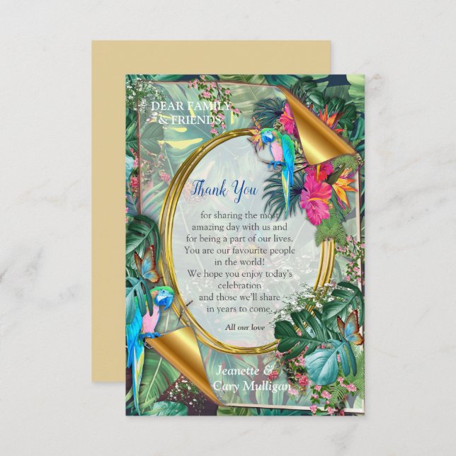 Tropical Birds of Paradise  RSVP Card (Front/Back)