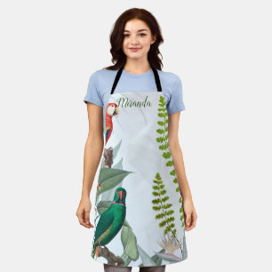 Tropical Birds Parrots & Foliage Apron