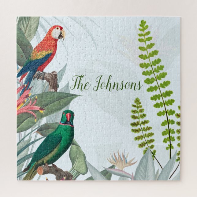 Tropical Birds Parrots & Foliage Jigsaw Puzzle (Vertical)