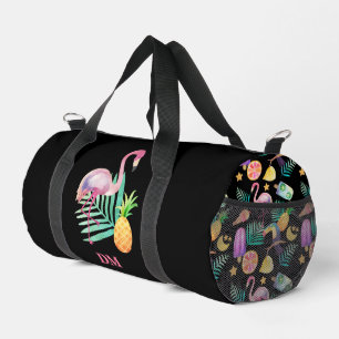 Tropical Birds Pineapple Pattern Duffle Bag