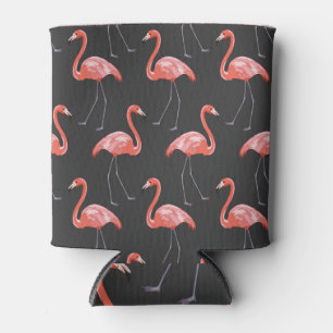 Tropical birds, pink flamingos, seamless can cooler