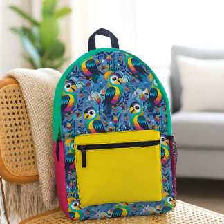 Tropical Birds Printed Backpack