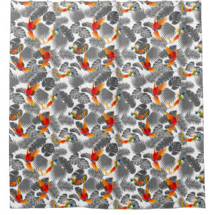 tropical birds shower curtain