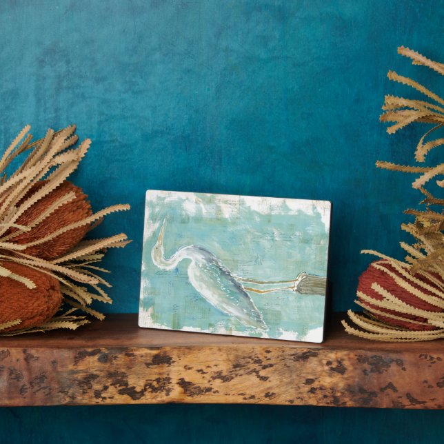 Tropical Birds | Still Egret Plaque (Side)