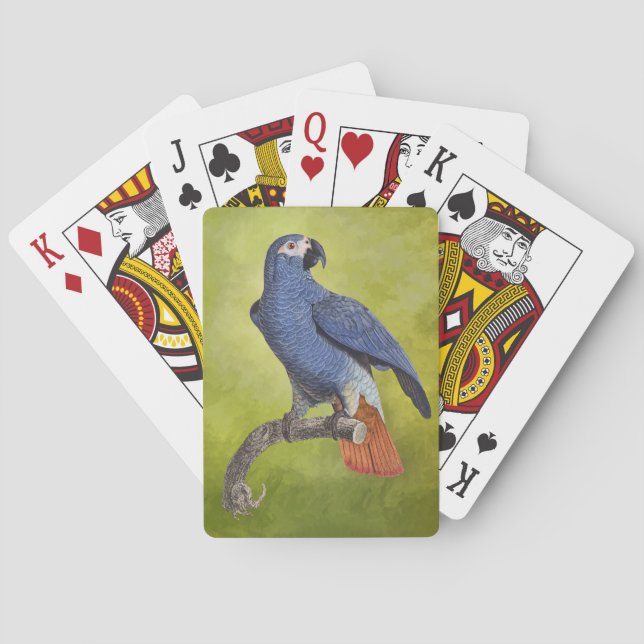 Tropical Birds Vintage Parrot Illustration Playing Cards (Back)