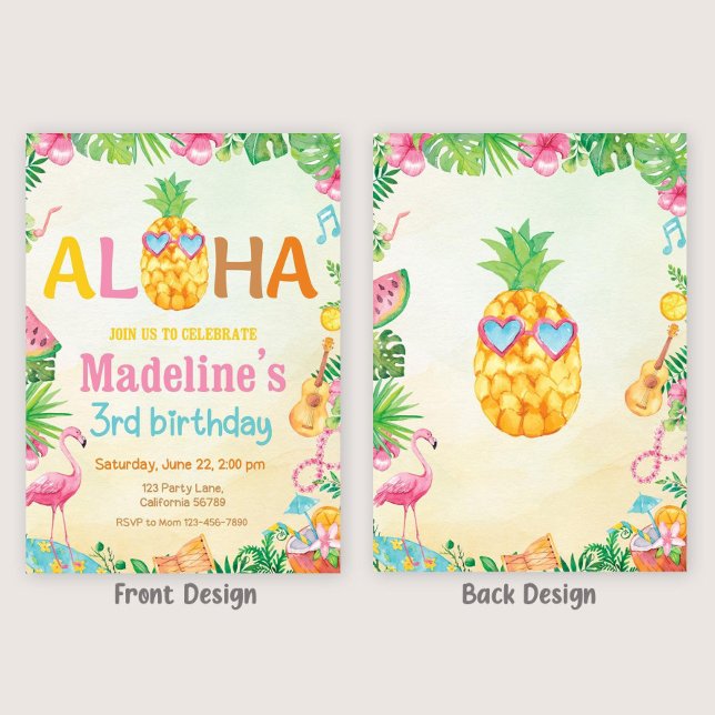 Tropical Birthday Invitation Hawaiian Invitation  (Creator Uploaded)