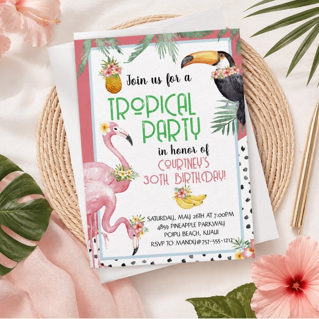 Tropical Birthday Party Invitation (Creator Uploaded)
