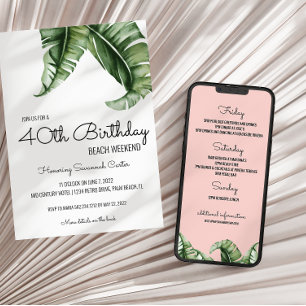 Tropical Birthday Weekend Invitation + Itinerary