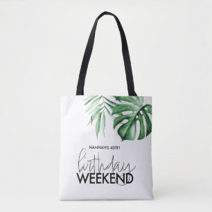 Tropical Birthday Weekend Personalized Tote Favor Bag