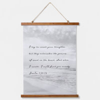 Tropical Black and White Beach Waves Psalm Bible 