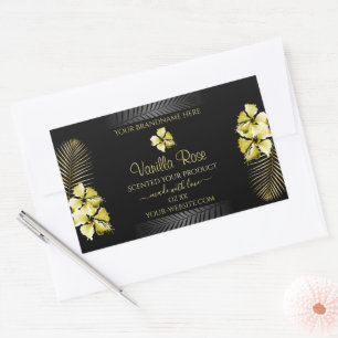 Tropical Black Gold Product Label Hawaiian Flowers
