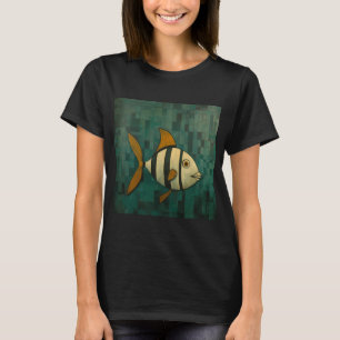 Tropical Black n Yellow Striped Fish T-Shirt