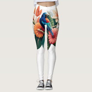 Tropical Bliss: A Vibrant Fusion of Flora Leggings