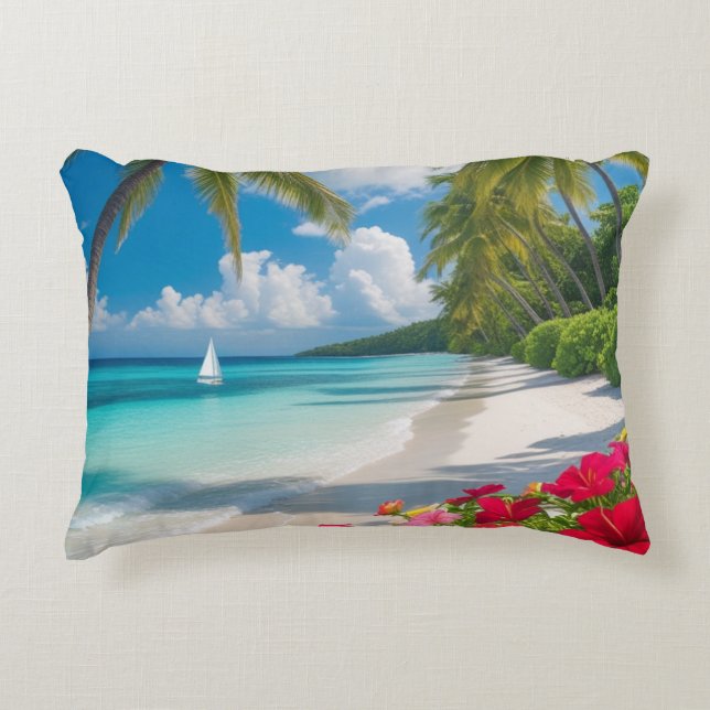 “Tropical Bliss Bloom Pillow (Front)