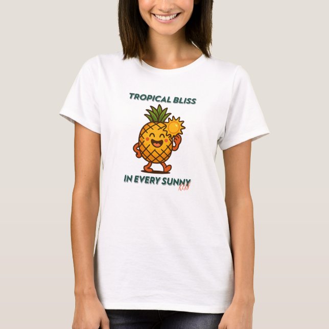 Tropical Bliss In Every Sunny Kiss T-Shirt (Front)