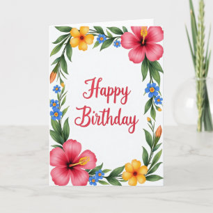 Tropical Bloom Birthday Card