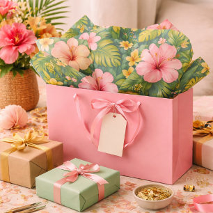 Tropical Bloom Hibiscus Floral  Tissue Paper