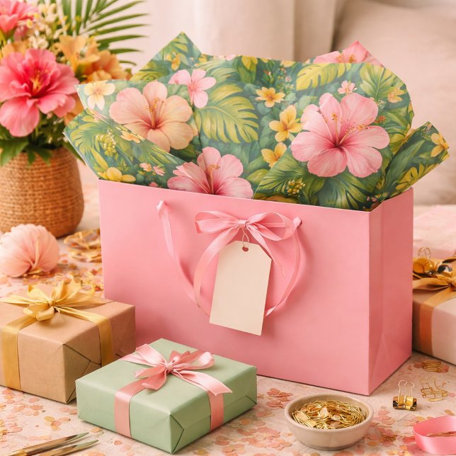 Tropical Bloom Hibiscus Floral  Tissue Paper (Creator Uploaded)