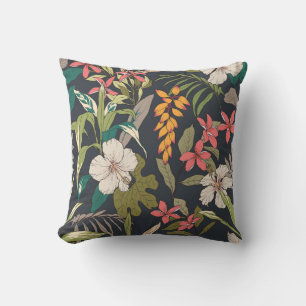 Tropical Bloom: Seamless Flower Pattern Cushion