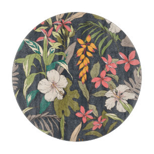 Tropical Bloom: Seamless Flower Pattern Cutting Board