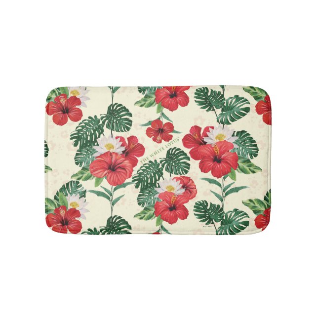Tropical Blooms of The White Lotus Bath Mat (Front)