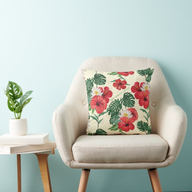 Tropical Blooms of The White Lotus Cushion (Chair)