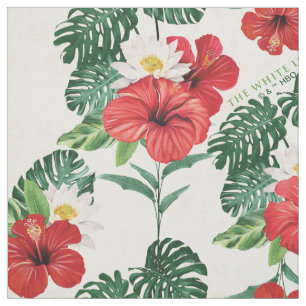 Tropical Blooms of The White Lotus Fabric