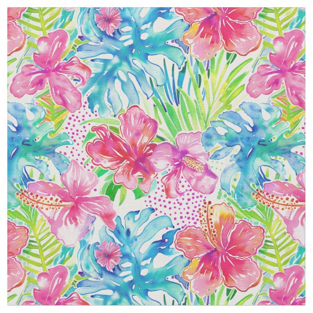 Tropical Blossom Dream Fabric (Close Up)