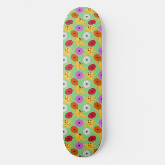 Tropical Blossom Skateboard (Front)