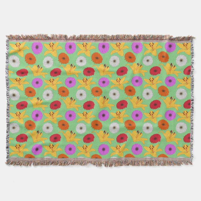 Tropical Blossom Throw Blanket (Front)