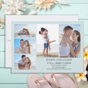 Tropical Blue 5 Photo Wedding Save Date    Save The Date