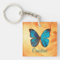 Tropical Blue and Turquoise Gem Coloured Butterfly