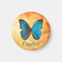 Tropical Blue and Turquoise Gem Coloured Butterfly