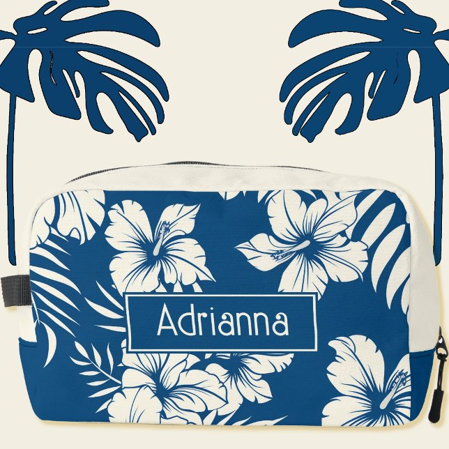 Tropical Blue and White Floral  Dopp Kit (Creator Uploaded)