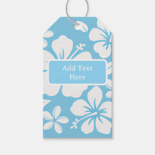 Tropical Blue Beach Flowers Gift Tags
