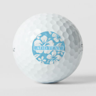 Tropical Blue Beach FLowers Golf Balls