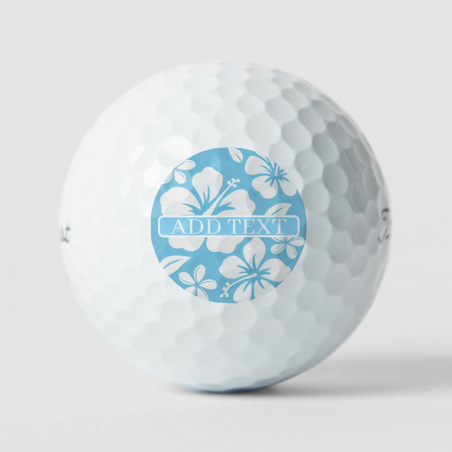 Tropical Blue Beach FLowers Golf Balls (Front)